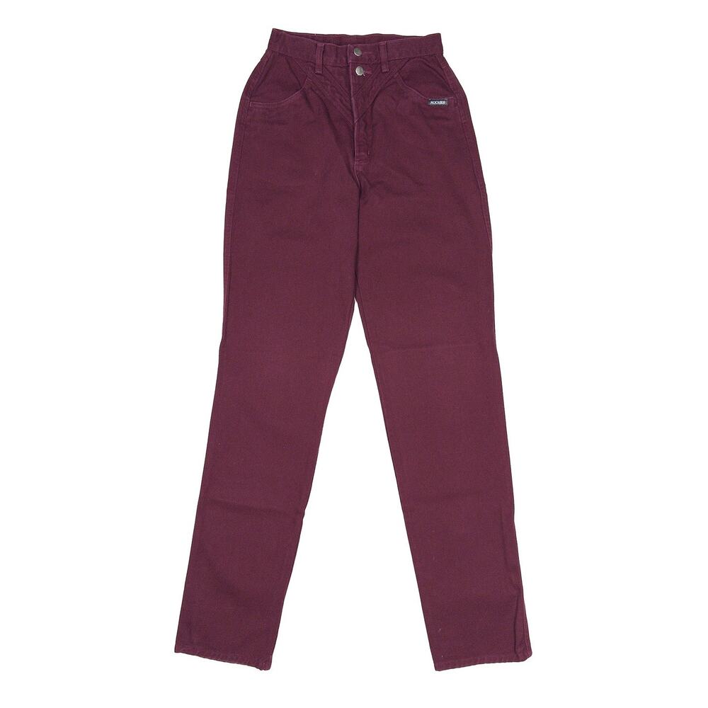 Rockies Bareback Western Jeans VTG Womens 26x36 Burgundy High Rise Cowboy 90s